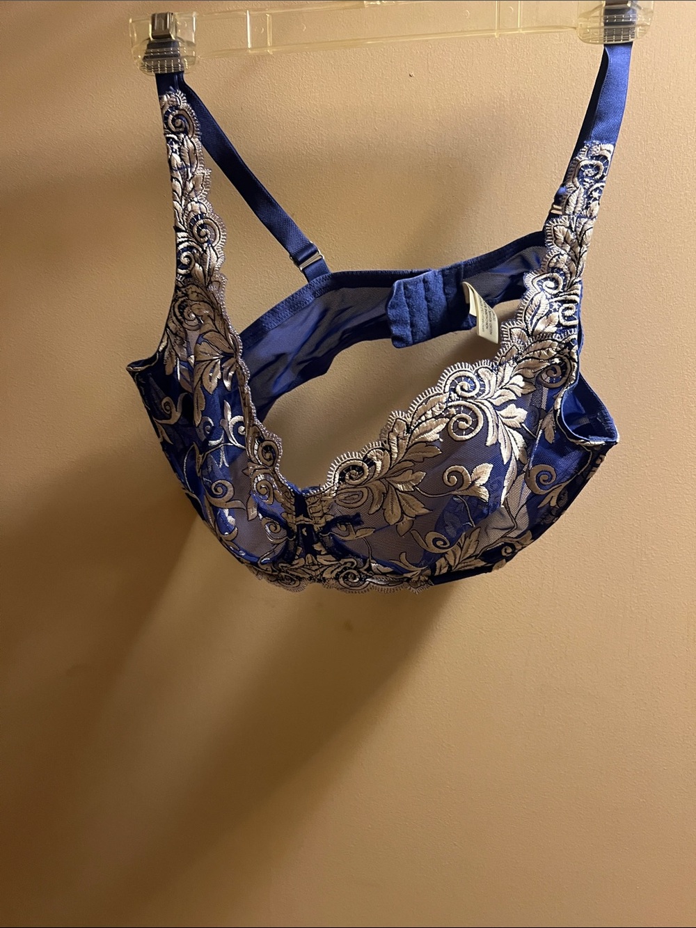 Soma Royal Blue Bra with Silver Embroidery